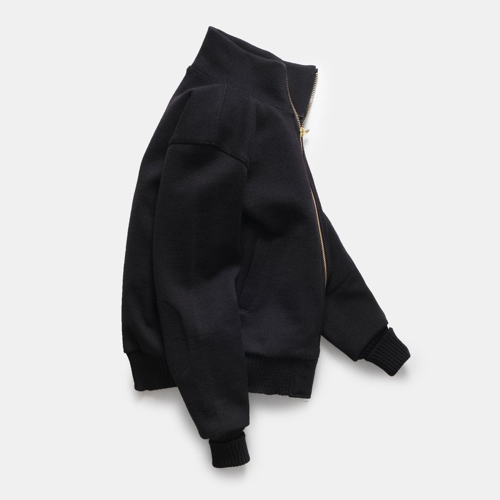 DE-SW0111-BLK - Dehen 1920 Full-Zip Moto-Sweater - Black - Image 5