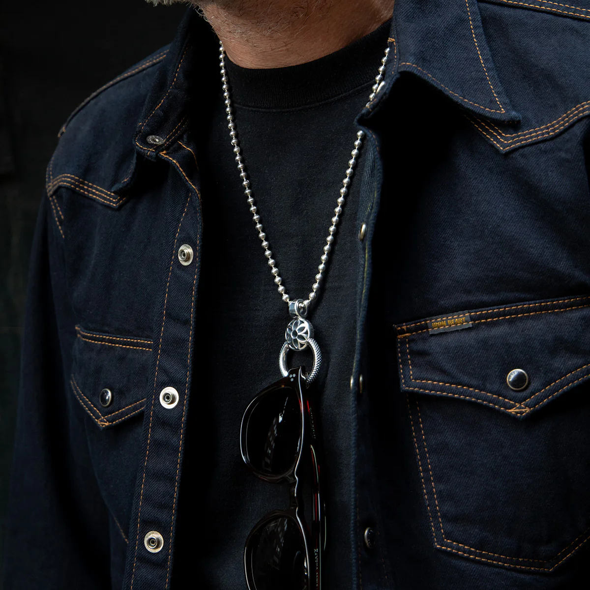 GA-GLASSES-LOOP - GOOD ART HLYWD Heavyweight Rosette Glasses Loop Goosebumps- Sterling Silver - Image 2