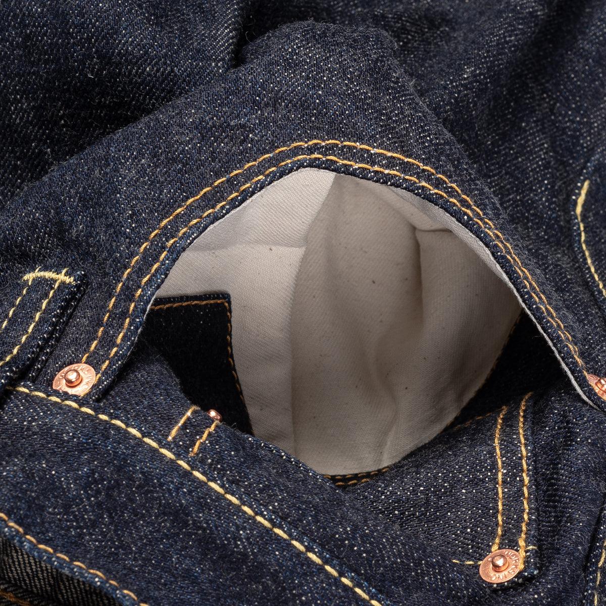 IH-555S-18 - 18oz Vintage Selvedge Denim Slim Cut Jeans - Indigo - Image 12