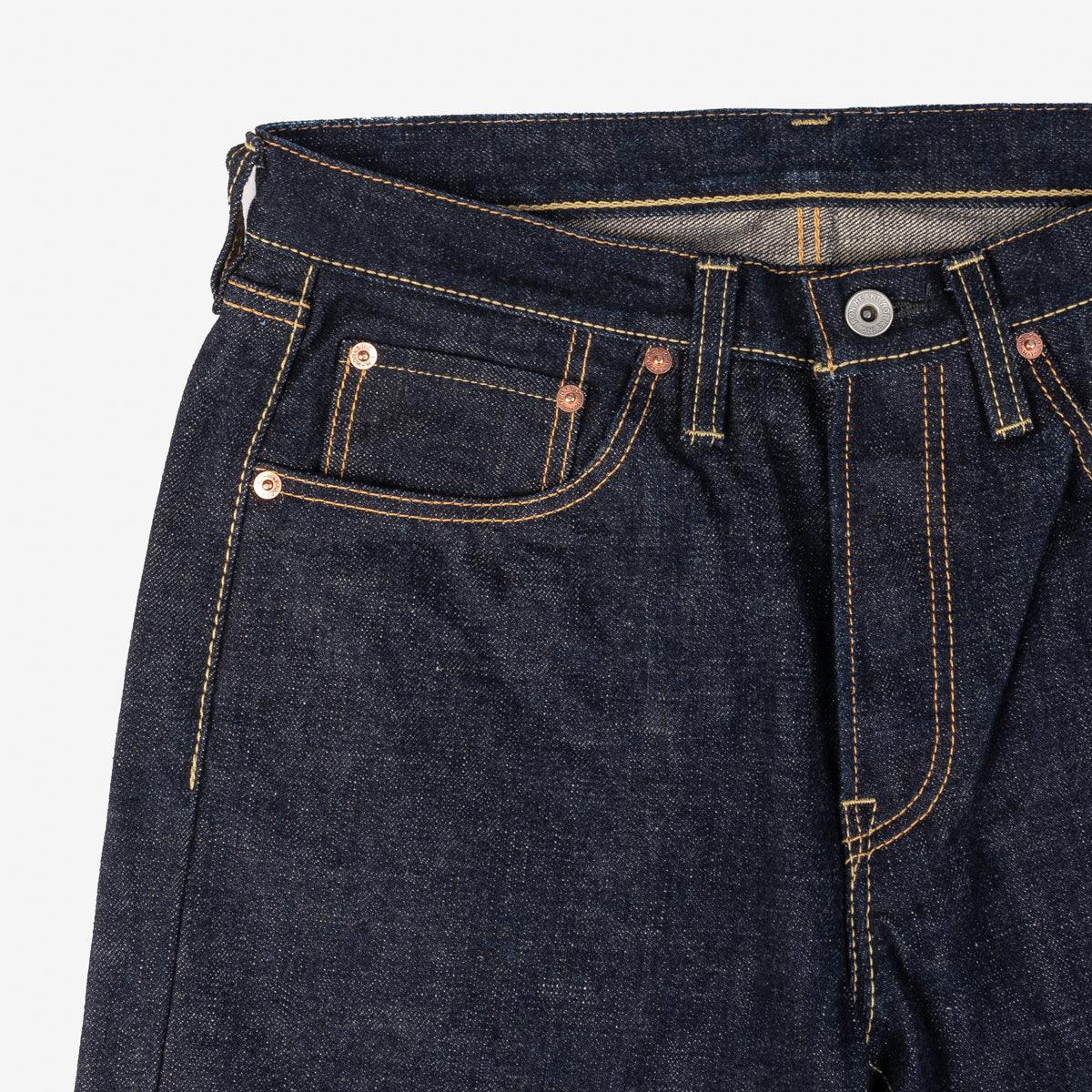 IH-555S-18 - 18oz Vintage Selvedge Denim Slim Cut Jeans - Indigo - Image 6