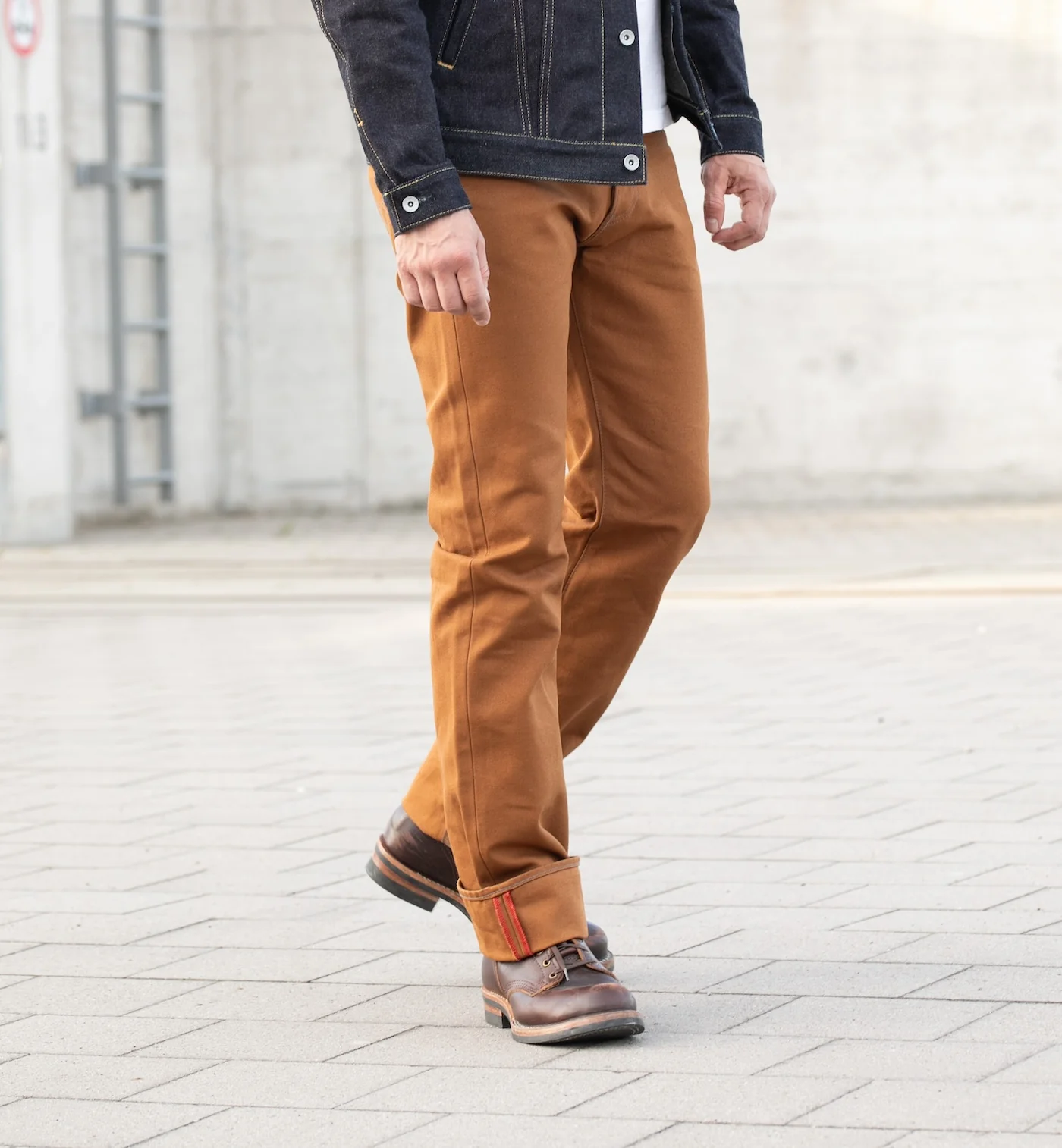 IH-634D - 17oz Duck Straight Cut Jeans - Brown - Image 3