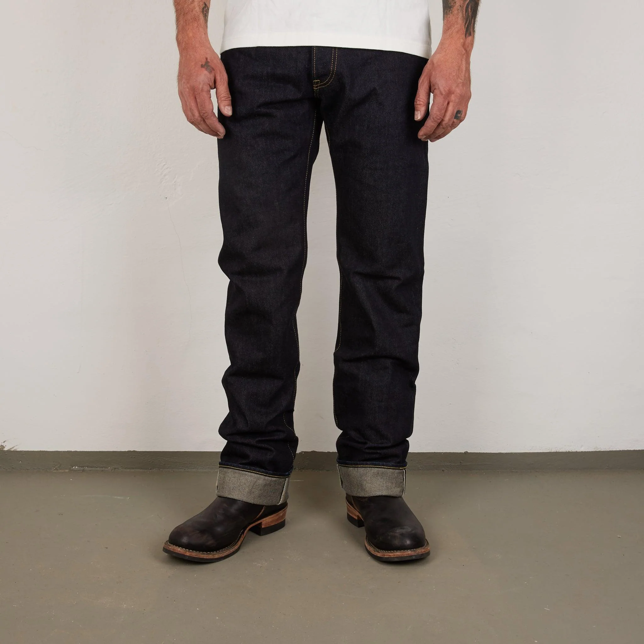 IH-634S-142 - 14oz Selvedge Denim Straight Cut Jeans - Indigo - Image 4