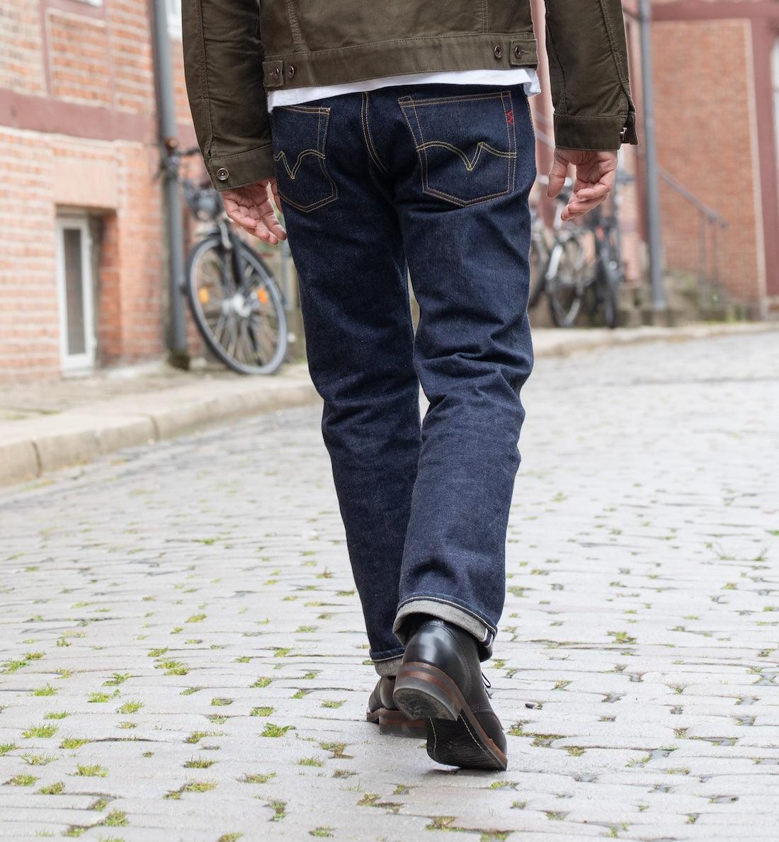 IH-634S-18 - 18oz Vintage Selvedge Denim Straight Cut Jeans - Indigo - Image 3