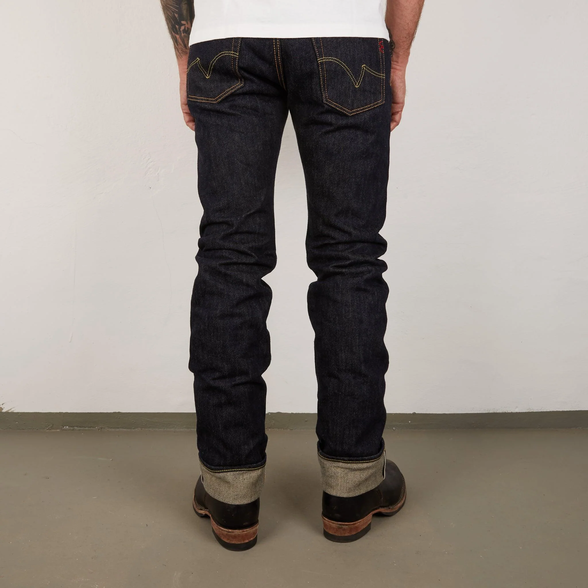 IH-666S-21 - 21oz Selvedge Denim Slim Straight Cut Jeans - Indigo - Image 7