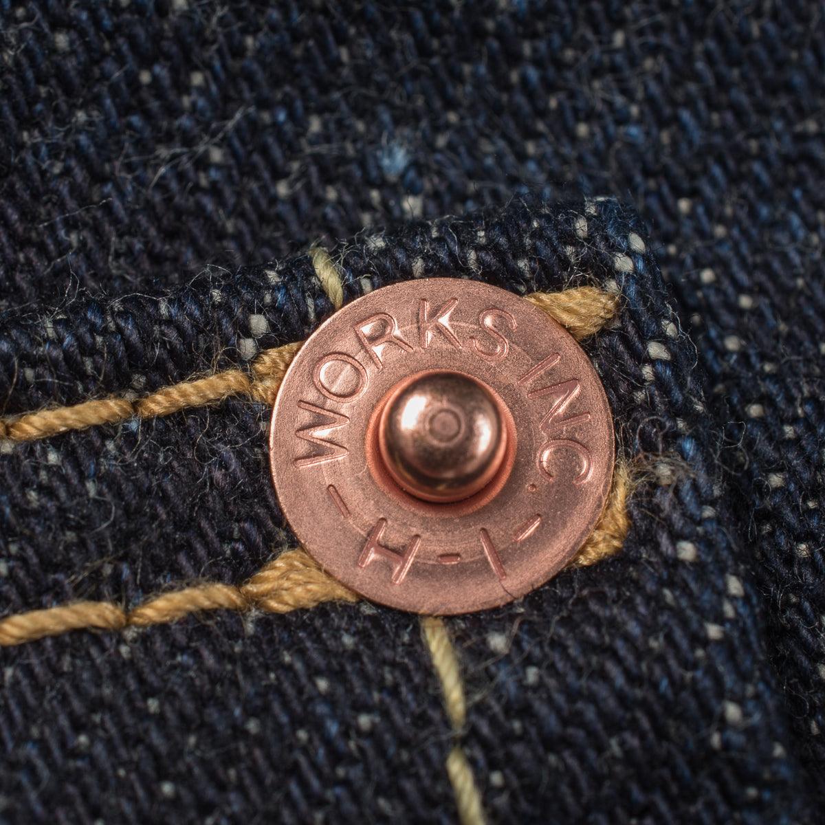 IH-777N - 17oz Selvedge Denim Slim Tapered Cut Jeans - Natural Indigo - Image 13