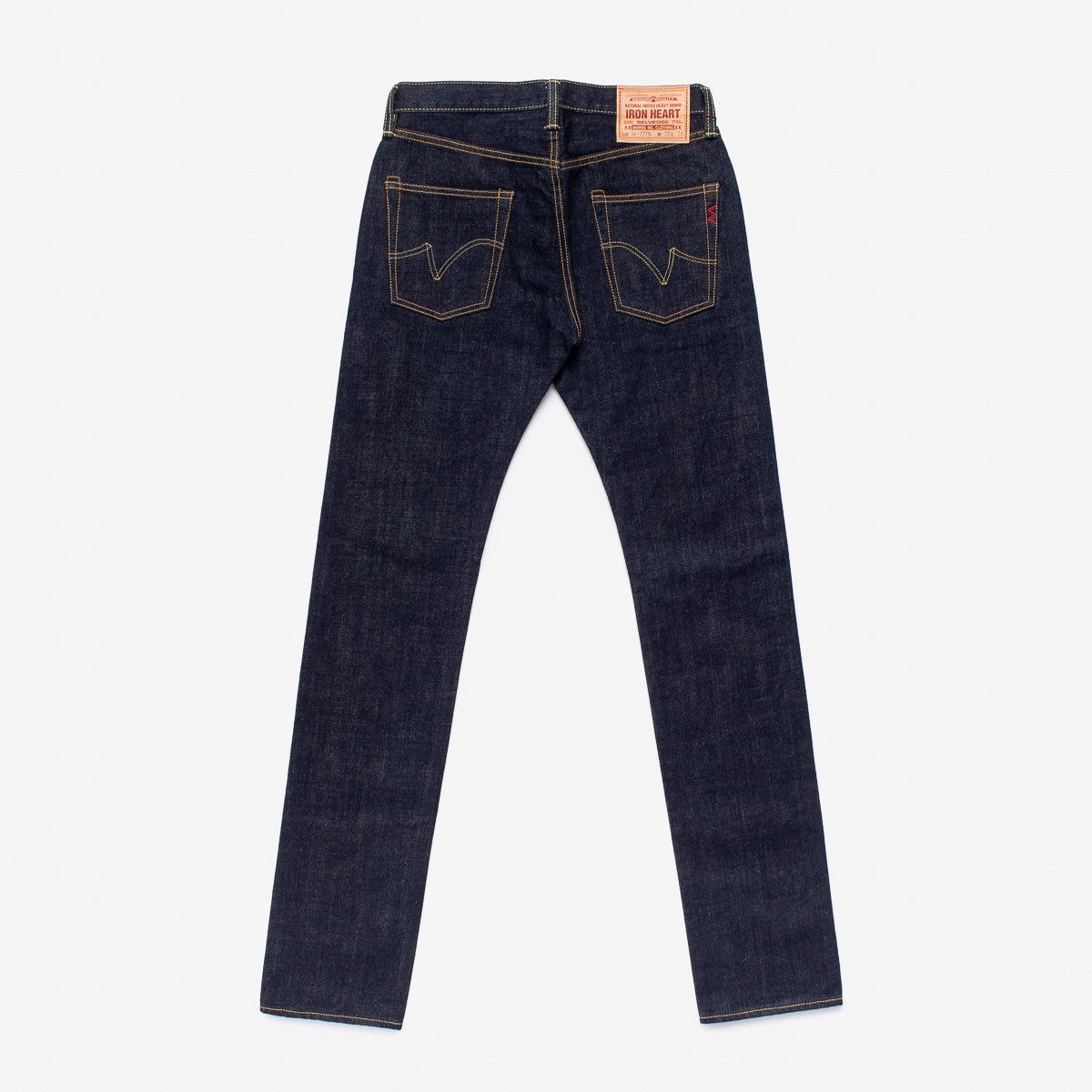 IH-777N - 17oz Selvedge Denim Slim Tapered Cut Jeans - Natural Indigo - Image 5