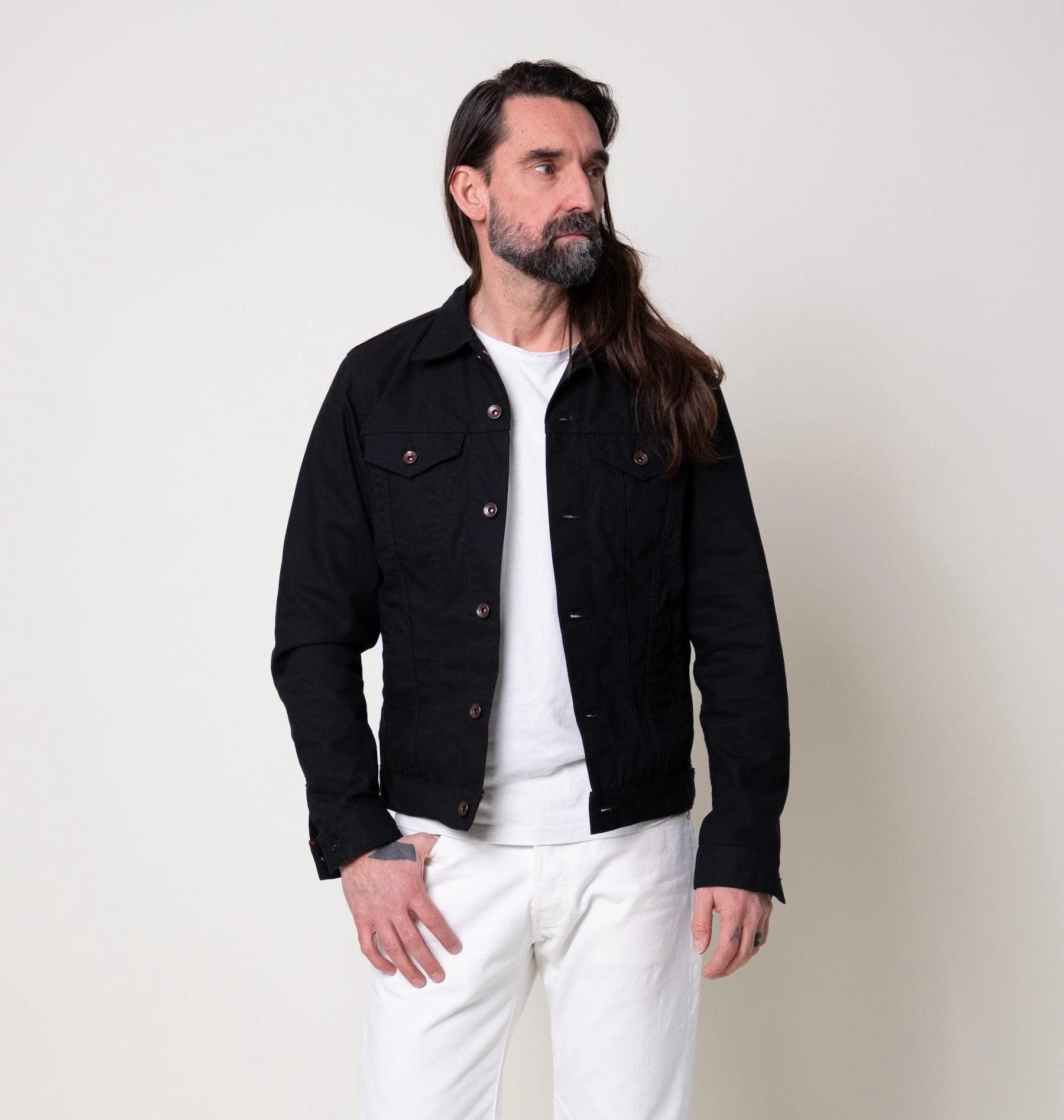 IHJ-133-BLK - 10oz TC Duck Modified Type III Jacket - Black - Image 2