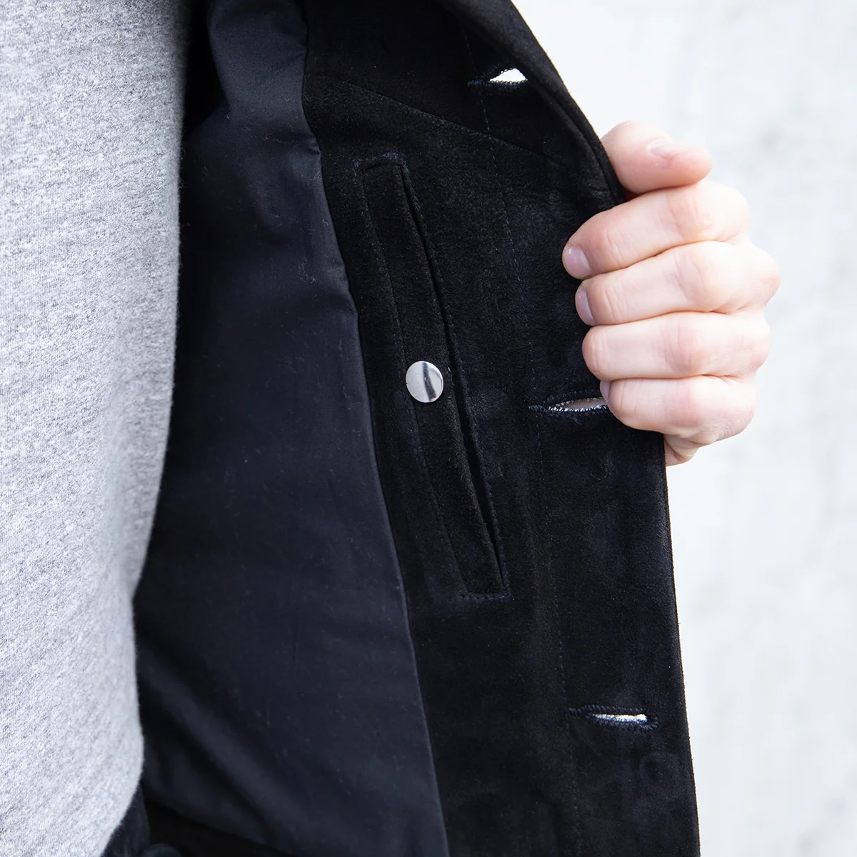 IHJ-155-BLK - FW25 - Horsehide Suede Modified Type III Jacket - Black - Image 5