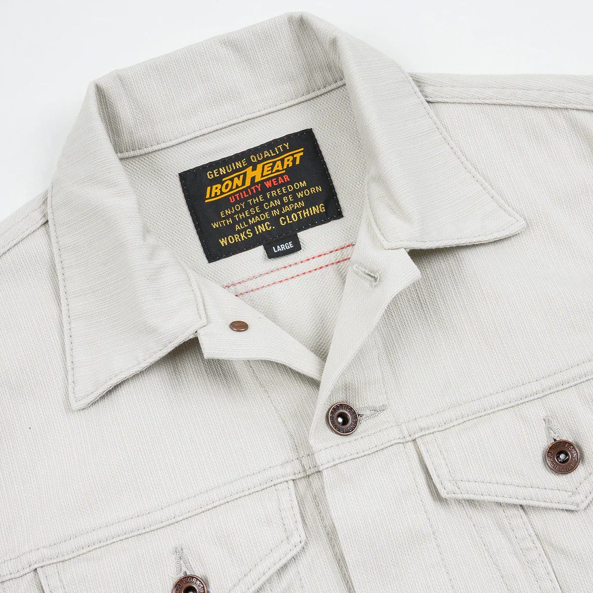 IHJ-162-GRY  - SS26 - 11oz Piqué Modified Type III Jacket - Light Grey - Image 5