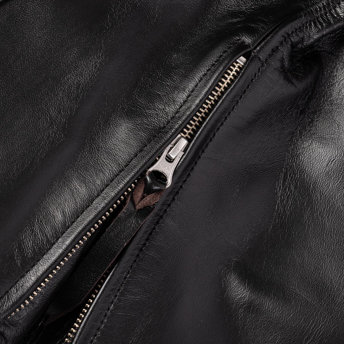 IHJ-35-BLK - Japanese Horsehide Rider’s Jacket - Black (Tea-Core Dyed) - Image 12