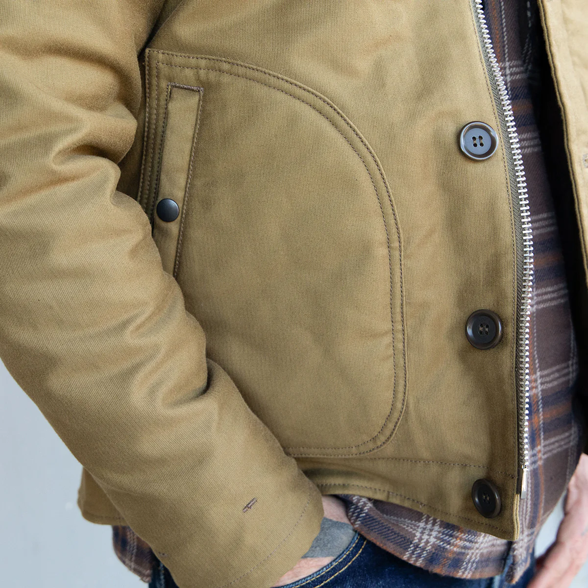 IHM-35-KHA - Whipcord N1 Deck Jacket - Khaki - Image 4