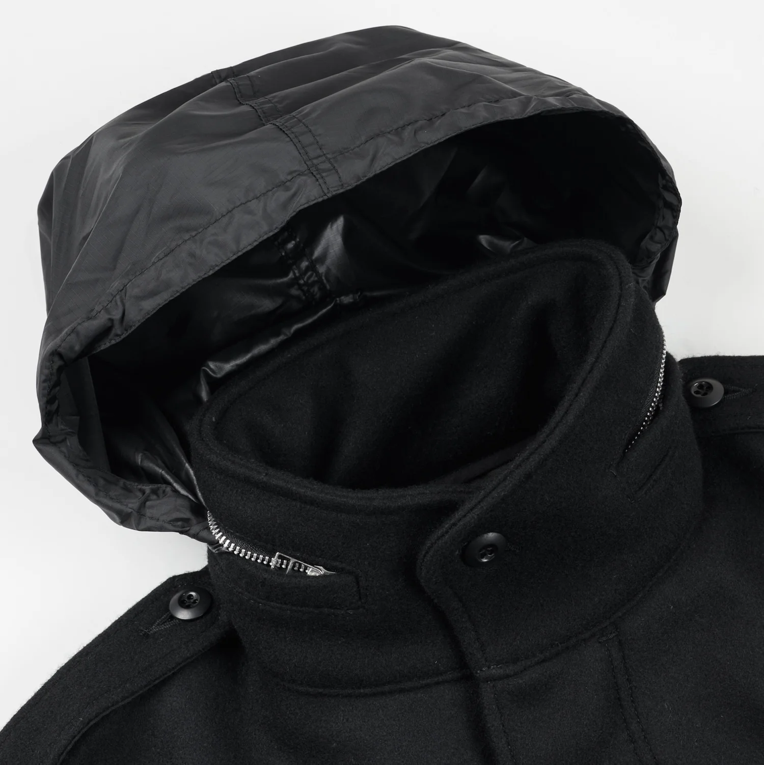 IHM-49-BLK - 21oz Melton Wool M65 Field Jacket - Black - Image 14