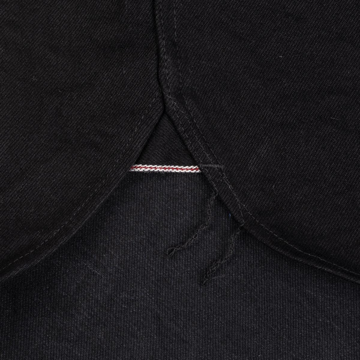 IHSH-295-BB - 14oz Selvedge Denim Western Shirt Black/Black - Image 10