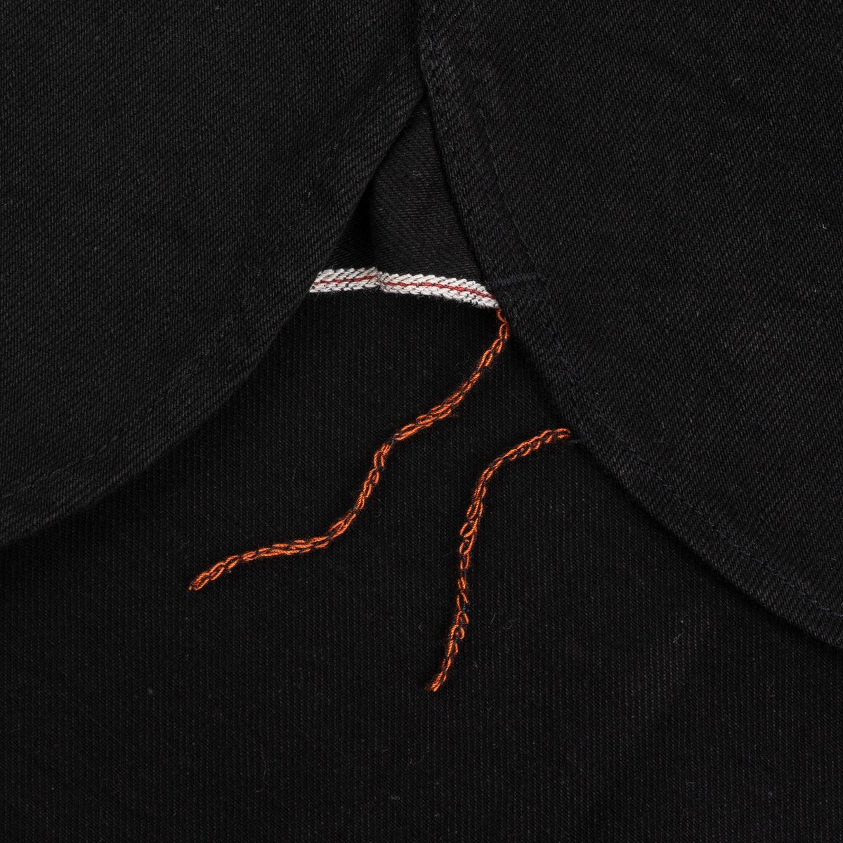 IHSH-338-BLK - 12oz Selvedge Denim Work Shirt With Snaps - Black/Black - Image 11