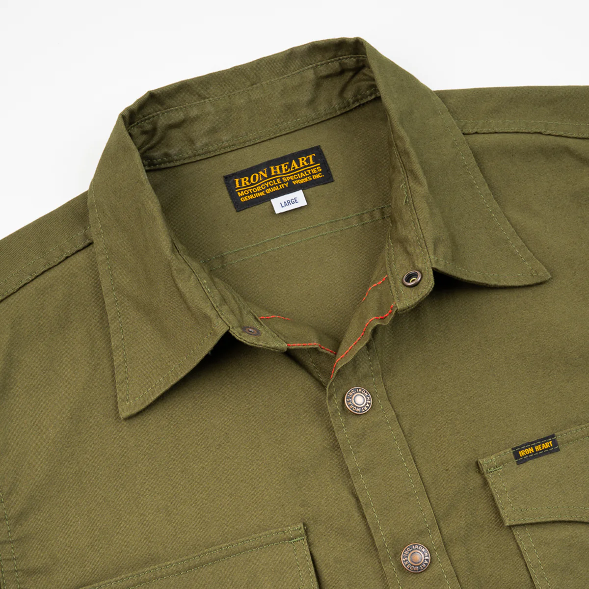 IHSH-425-OLV - 8oz Military Whipcord CPO Shirt - Olive - Image 6