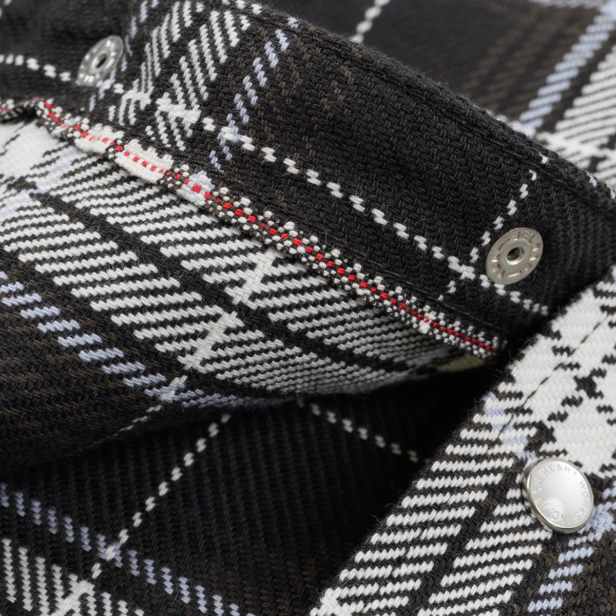 IHSH-439-BLK - SS26 - 9oz Selvedge Flannel Western Shirt - Black Check - Image 9