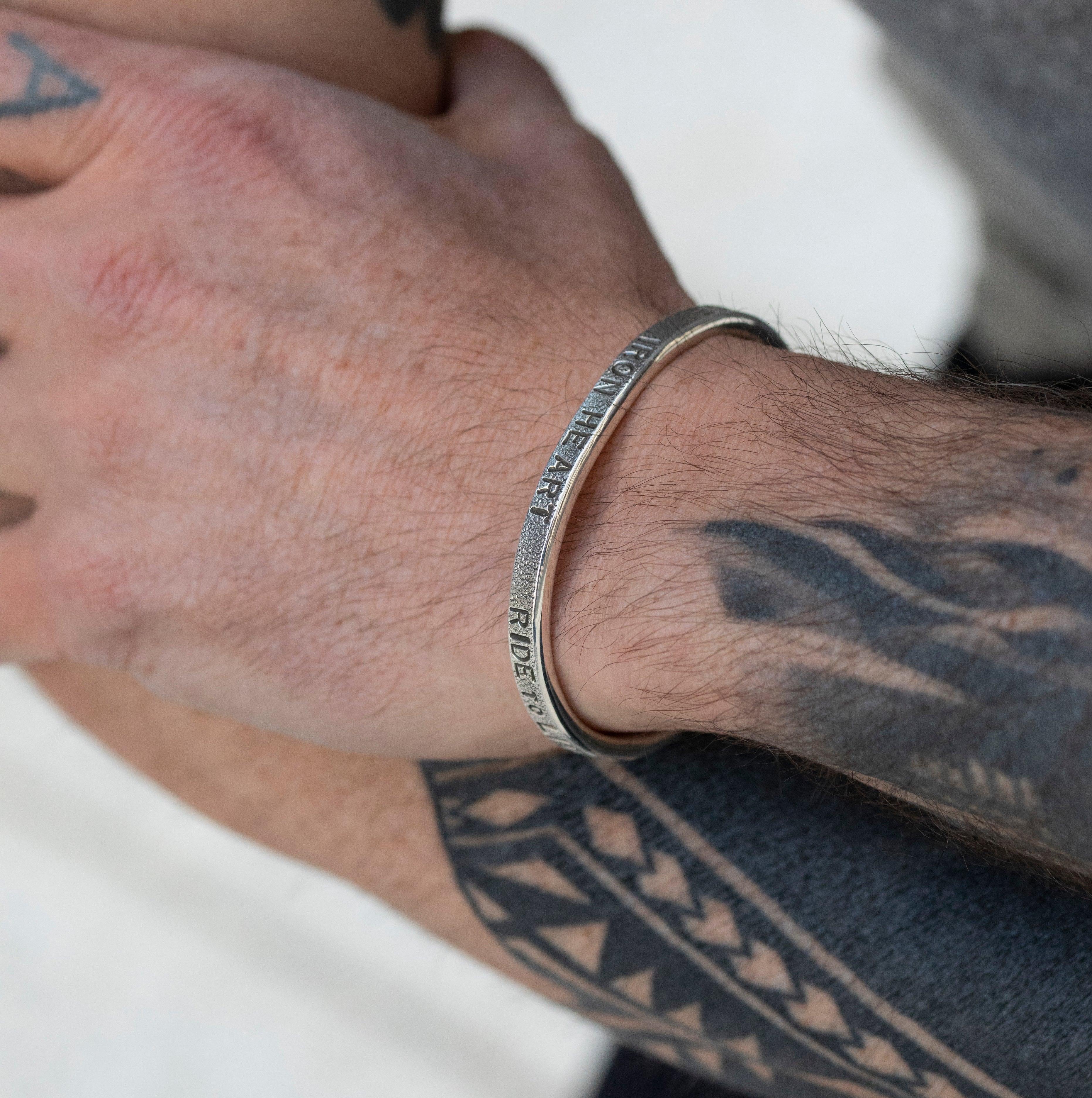 IHSI-30 - Iron Heart Hard Strike Bangle - Sterling Silver - Image 2