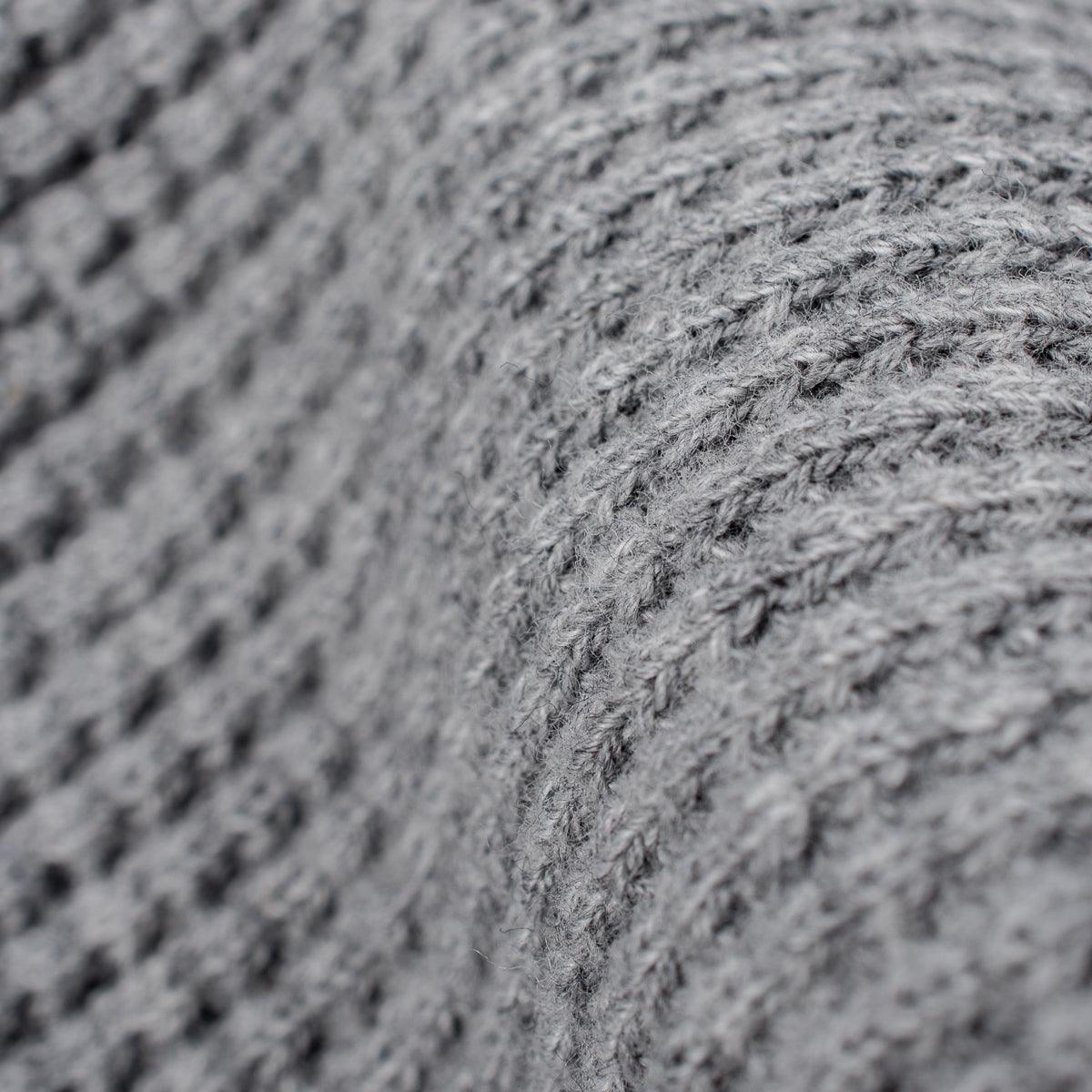 IHTL-1301-GRY - Waffle Knit Thermal Long Sleeved Crew Neck - Grey - Image 5