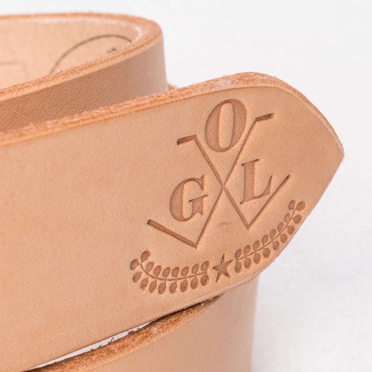 OGL-BELT-SPGAR-NAT -  OGL Single Prong Garrison Buckle Leather Belt - Natural - Image 6