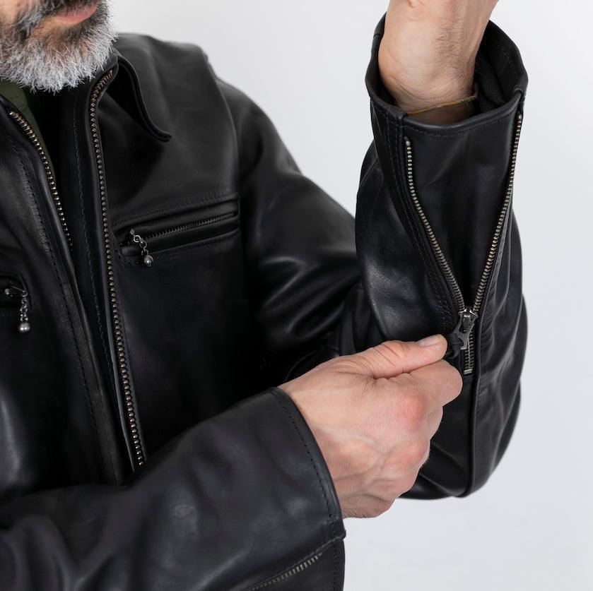 SB-TG-MU-HO-BLK - Simmons Bilt "Tailgunner" Horsehide Jacket - Black - Image 7